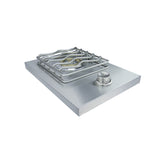 RCS Cutlass Single Side Burner with heavy duty 12,000 BTU burner and stainless steel construction for outdoor cooking.